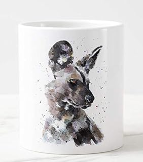 Large African Wild Dog Ceramic Mug 15 oz- African Wild Dog Coffee Mug, African Wild Dog mug gift,African Wild Dog Mug,African Wild Dog