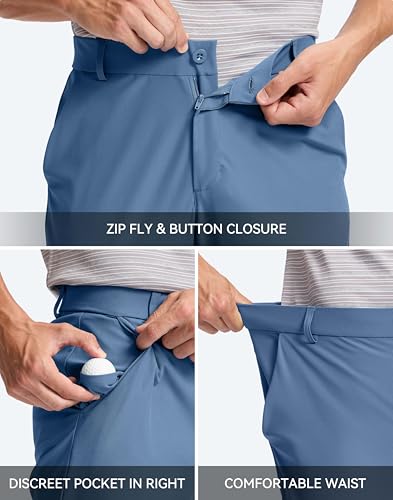 Image of Pudolla Men's Golf Pants 30 inch /32 inch /34 inch Comfy Stretch Dress Work Pants Lightweight Quick Dry Casual Slacks Trousers with Pockets