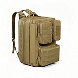 KOKKOYA Military Backpack for Men 35L Tactical Backpack with Laptop Compartment for Hiking Camping Travel Daily Commutes（khaki）