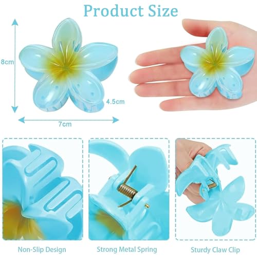 Pack of 4 Flower Hair Clips, Plastic Flower Hair Clip, Flower Hair Clip - Image 2