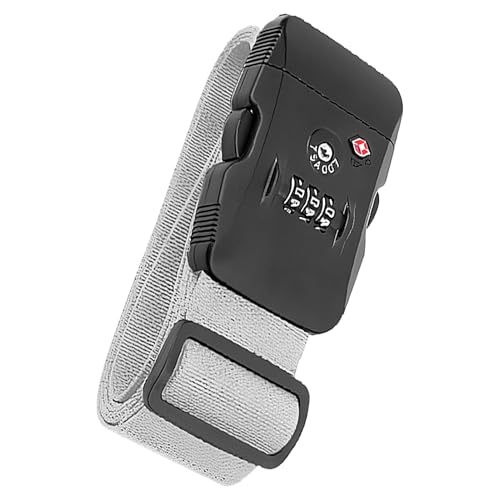 Correas Equipaje de Alta Resistencia - Bandas Sujeción en Cruz Reforzadas | Cinturones Embalaje Viaje con Etiqueta y Candado con Código, Accesorios Flexibles para Maleta Tipo Avión, Autobús