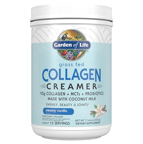Garden of Life Grass Fed Collagen Creamer Powder - Creamy Vanilla, 12 Servings, Powder for Coffee...