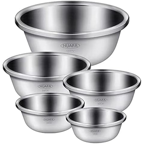 HUAFA Schüssel Set 5-teilig Edelstahl Rührschüssel Cover