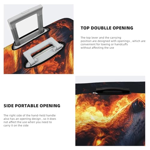 Colorful Wolf Elastic Travel Luggage Covers Dustproof Scratch-Resistant Suitcase Protector Fit 22-24 Inch3