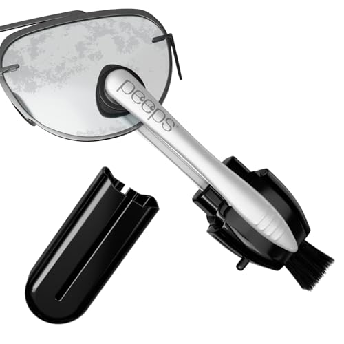 Image of Peeps Glasses Cleaner - for Eyeglasses, Reading Glasses, and More - Lens Cleaner with Carbon Microfiber Tech-Injected Black-1 Count (Pack of 1)