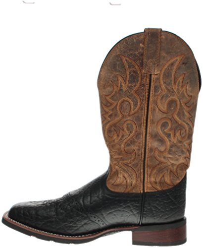 Image of Laredo Mens Montana Embroidered Square Toe Pull On Casual Boots Mid Calf - Brown
