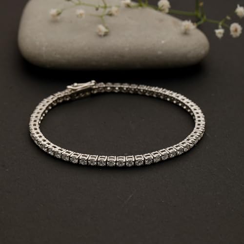 10 Carat Lab Grown Diamond Tennis Bracelet | D Color, VVS1 Clarity | 4-Prong Setting | 14K White Gold | 7.5 Inch | Certified Real Diamonds2