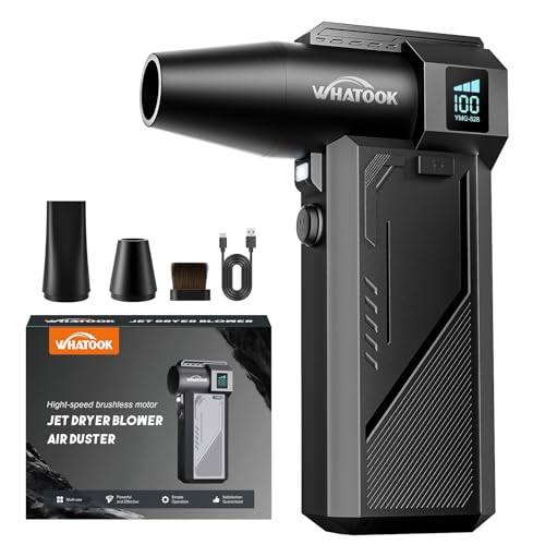 WAHTOOK Soffiatore Aria Compressa：250000RPM Super Power Mini Soffiatore, Portatile 3 Velocità Air...