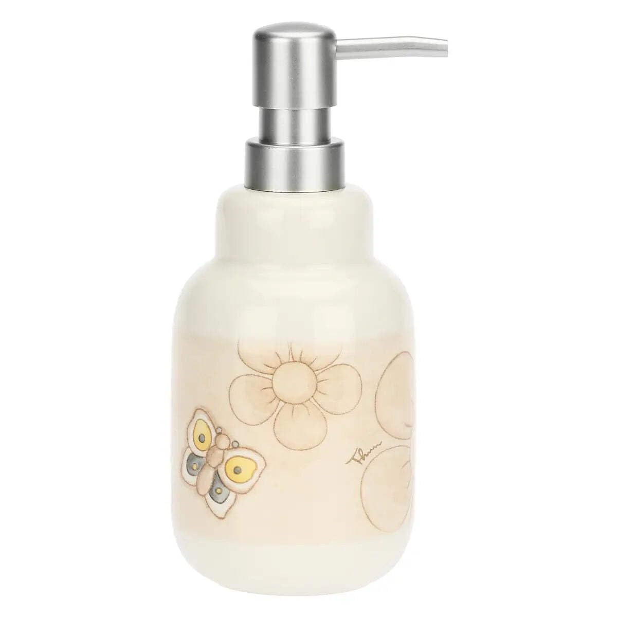 THUN, Dosa Sapone in Gres, Linea Elegance, Dispenser Sapone, Idea Regalo per la Casa, 8 x 8 x 19 cm