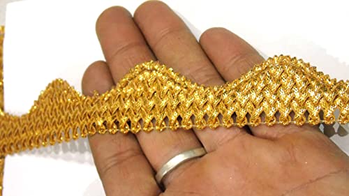 Strala Golden Color Laces for Dresses, Sarees, Lehenga, Suits, Bags, Decorations, Borders, Crafts and Home Décor,Blouse (9mtr) Design-211 (Golden Cutting Design) (B0BT9Y27XH) Amazon Price History, Amazon Price Tracker