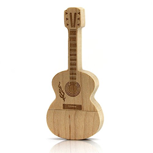 yaxiny Guitarra con Forma de Madera de Arce y Madera de bambú Memory Stick 2.0/3.0u00a0USB Flash Drive Maple Wood/2.0 32 GB