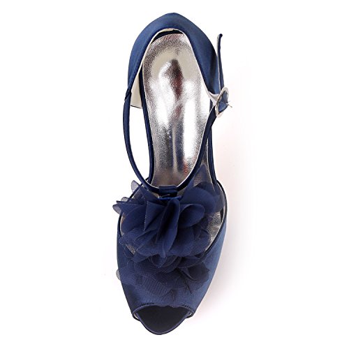 Sandales à talons hauts anti-fatigue plateforme en satin