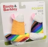 Boots& Barkley Kitten Cat Kitty Rainbow Pride Catnip Pounce Toy Mouse Mice Set, Multicolor