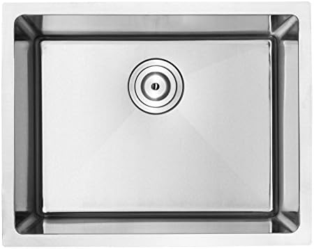 21" Ticor PLZ-10 Undermount 18 Gauge Stainless Steel Square Kitchen Sink with Tight Radius Corners