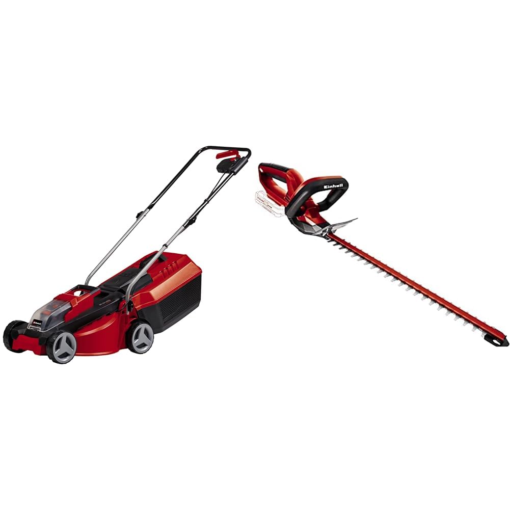 Einhell Tosaerba a batteria GE-CM 18/30 Li-Solo Power X-Change & Tagliasiepi a batteria GC-CH 1846 Li-Solo Power X-Change
