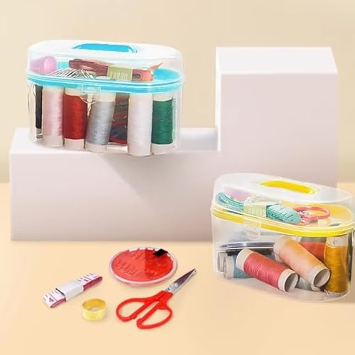 Kit Completo Maleta de Costura Compacto e Organizado - 4 Botoes -10 Alfinetes de segurança -1 dedal