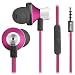3.5mm Headset - iKross In-Ear 3.5mm Noise-Isolation Stereo Earbuds Headphones with Microphone - Metallic Hot Pink