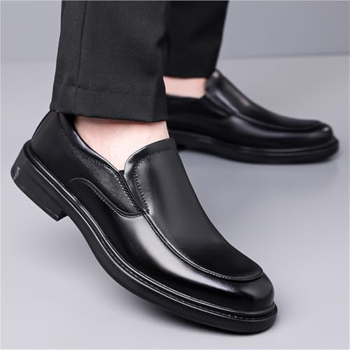 Men's British Style Slip-On Loafers Breathable Wide Width Business Casual Leather Shoes Spring Collection Comfortable Penny Loafers2