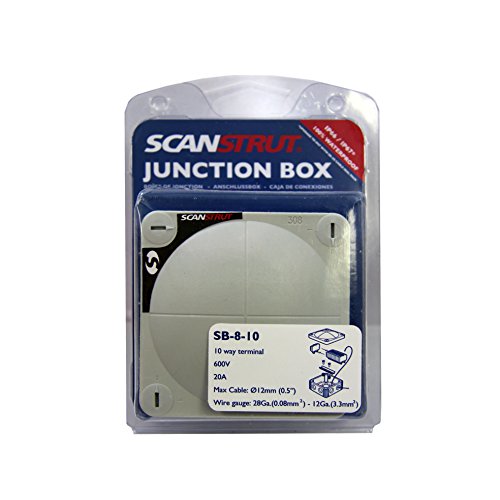 Caja Scanstrut Deluxe SB-8-10, sumergible IP66, con hilos Fastfit-bornes Schraubenund con accesorios para marina electrónica - cajas de cable impermeable en barco, IPX, barco o envío profesional SB-8-10 Scanstrut