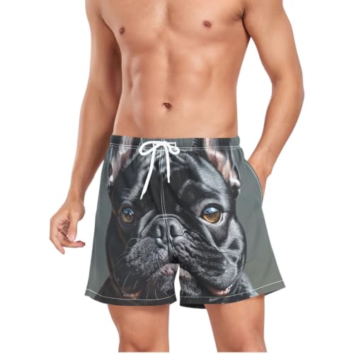 Bañador de secado rápido que evita rozaduras para hombre con estampado de perro francés