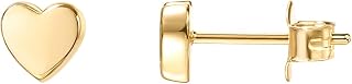PAVOI 14K Gold Plated 925 Sterling Silver Dainty Stud Earrings - Heart, Star, Triangle, Bar, Dot, Cat Shapes for Women