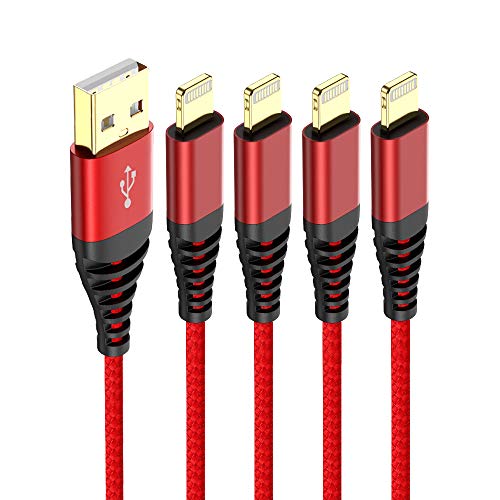 iPhone 充電ケーブル ライトニング ケーブル アイフォン用 高耐用ナイロン編み 急速充電 データ転送 4本セット 0.5M/1M//1M/2M