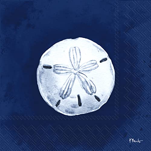IHR Ideal Home Range Cocktail Napkins Disposable 3-Ply Paper Party Napkin Pack, 5" x 5", Dark Sea Sand Dollar, 20-Count