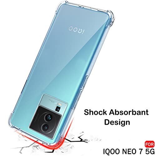 Image of TheGiftKart Crystal Clear Back Cover Case for iQOO Neo 7 / Neo 7 Pro 5G | Shockproof Soft TPU Case | Cushioned Edges for Ultimate Protection Back Cover Case for iQOO Neo 7 /7 Pro (TPU, Transparent)