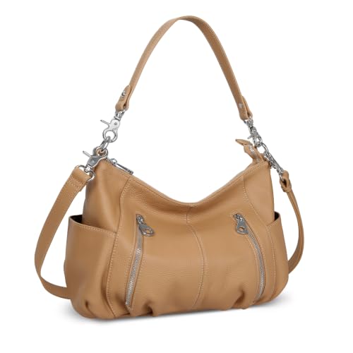 Image of HESHE Genuine Leather Purses for Women Shoulder Hobo Bag Crossbody Satchel Handbags Designer Ladies Totes Purse