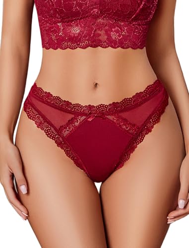Tanga sexy en dentelle Avidlove lot de 1 à 3 sous-vêtements taille basse
