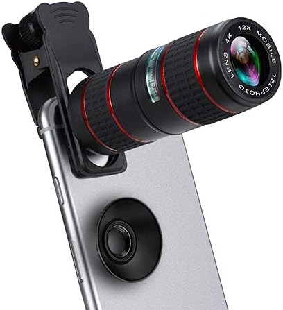 Phone Lens Zoom, ANARONA 12X Optical HD Cell Phone Camera Lens Dual Focus Monocular Universal Clip On Telephoto Lens for iPhone Max XS XR X 8 7 6 Plus, Samsung Galaxy S9 S8 S7 Edge Android Smartphones