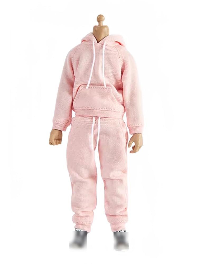 Sweat-shirt rose 1/12 et pantalon de survêtement miniature pour figurine d'action 15 cm