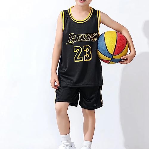 Camiset Baloncesto Niño, Equipación Baloncesto Niño Sin Mangas, Camiseta de Baloncesto para Niños + Pantalones Cortos, Trajes de Baloncesto de 3 a 14 años