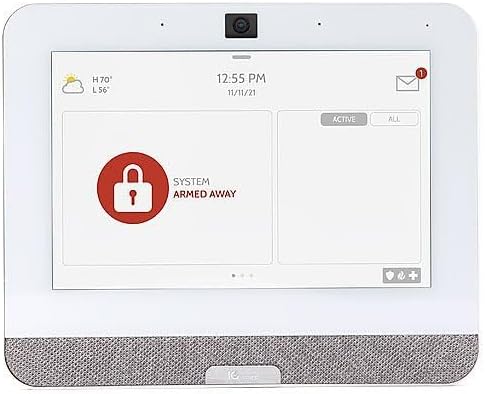Qolsys IQ Panel 4 showing 'System Armed Away' status