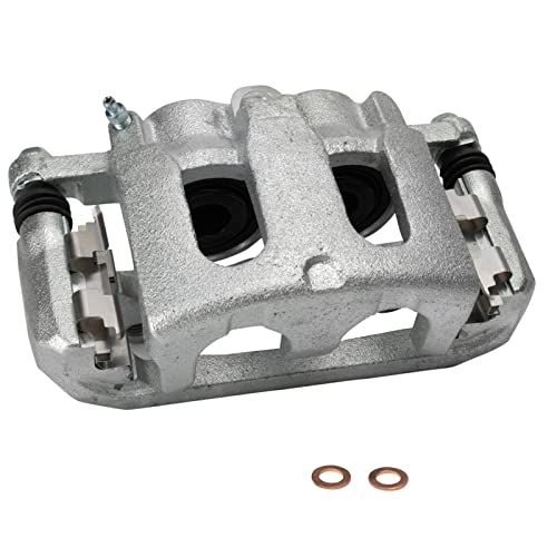 Image of TRQ Front Right Brake Caliper w /Bracket Passenger Side | For 2011-2018 Ford Explorer 2009-2018 Flex 2010-2018 Taurus 2009-2012 Lincoln MKS MKT