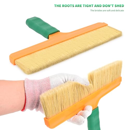 Image of FOSHIO Brush Wrap Tool, 12 inch Professional Soft Boar Hair Bristle Car Detailing Brush with Rubber Handle for Vinyl Wrapping, Cleaning Interiors & Exteriors Car Wash & Window Tint Brush Tool