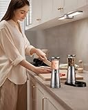 Electric Salt and Pepper Grinder Set with 4.5oz Large Capacity, Stainless Steel Rechargeable Salt and Pepper Grinder Set, Adjustable Coarseness, with Storage Base,Stainless Steel - Image 6