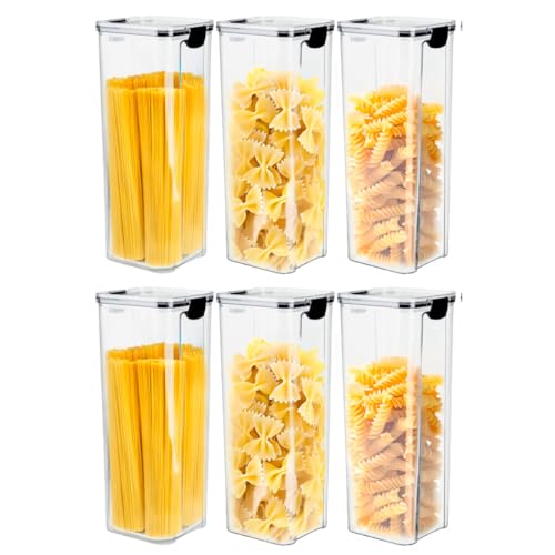 Kit 6 Potes Herméticos 2,15 Litros | Porta Macarrão Espaguete Man...
