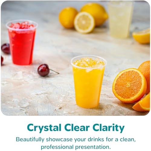 image for GUSTO Clear Plastic Cups [9 oz - 80 Count] – Disposable Drinking Cup