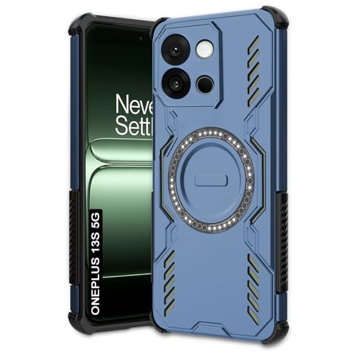 Image of AESTMO Back Case Cover for OnePlus 13S 5G | Magnetic Case with Built-in Metal Ring | Compatible with MagSafe Accessories | Shockproof Hybrid (PC + TPU) (Blue)