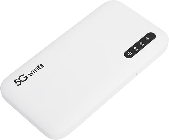 5G 6 High Speed Mobile Hotspot Router for Travel 6100mAh Portable Hotspot for Phone Tablet, IP67 Water White ABS