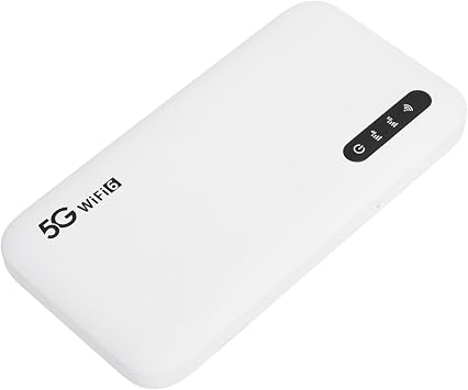 5G 6 High Speed Mobile Hotspot Router for Travel 6100mAh Portable Hotspot for Phone Tablet, IP67 Water White ABS