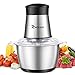 NWOUIIAY Hachoir Électrique 600W Mini Hachoir à Viande Multifonction 2 Niveaux de Vitesse Protection Contre la Surchauffe avec Bol en Acier Inox 2L et 4 Lames pour Viande Légumes et Fruits