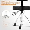 LALAHO Drum Stool with Backrest, Hydraulic Adjustable Height Drum Throne with Oversized Comfortable Seat, Heavy Duty Chair with Drum Sticks for Adult Drummers, Black #3