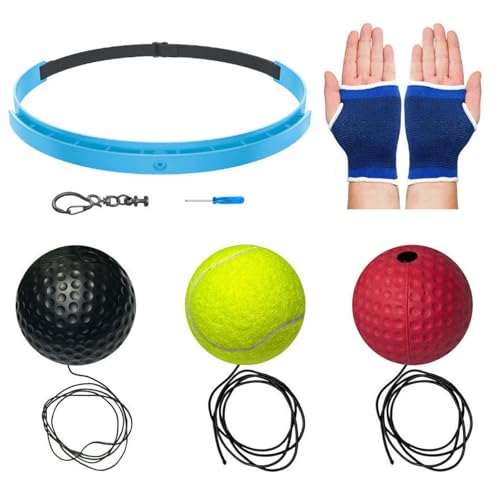 Balón de Reflejo para Boxeo - Dispositivo de Entrenamiento de Reacción de Banda Ajustable | Golpe Cefálico Desmontable Para Coordinación | Para Adolescentes, Adultos, Jóvenes, Medias de Navidad