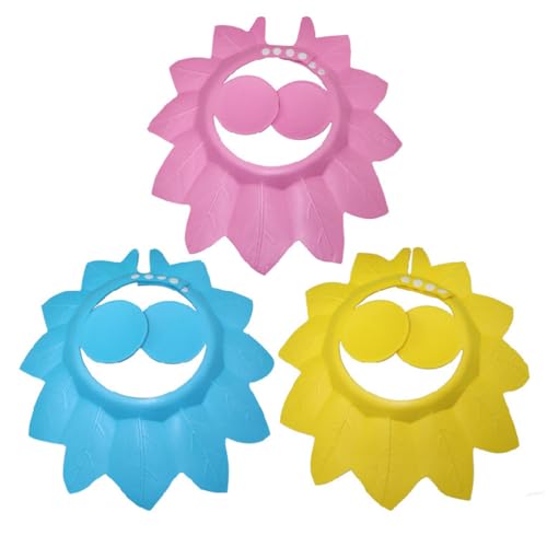 Image of ibasenice Baby Shower Cap Shield - 3PCS Adjustable Baby Shower Cap Safe Bath Cap Toddler Shampoo Hat Shampoo Hat Shade
