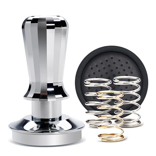 LIVBTS Pressino per caffè espresso da 51 mm, con molle di ricambio da 6,8 kg/9,1 kg/13,6 kg, compatibile con tutte le macchine da caffè da 51 mm, base ondulata in acciaio inossidabile