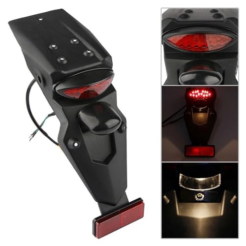 Pneu garde-boue arrière moto universel avec feu stop 36.2x9cm - 4