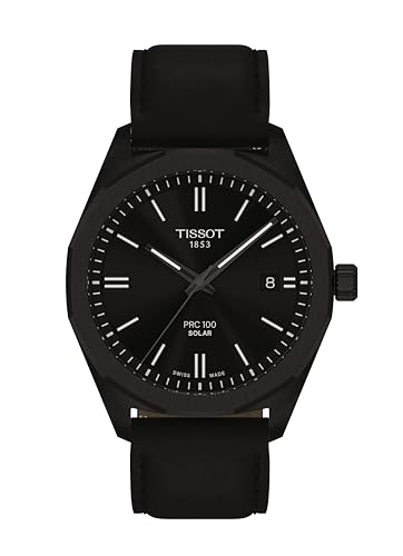 Tissot PRC 100 Solar, Black PVD Dial, 39mm Watch for Men, Black...