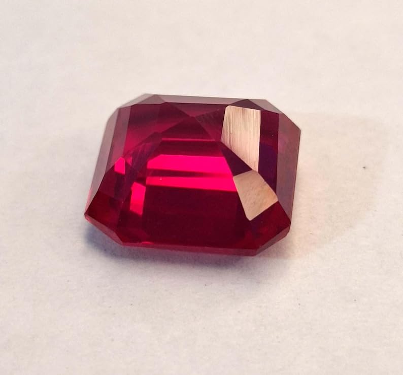 Image of Natural Dark Pink Sapphire Asscher Cut 13-15 Ct Loose Certified Gemstone Ideal Gems for Fine Jewelry Design, Bespoke Rings, Pendants